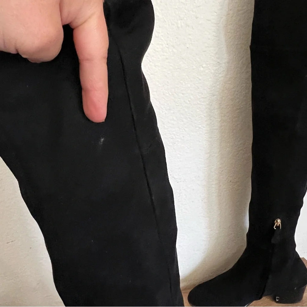 Chanel Black Knee High Heeled Boots Size 8